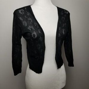 With USA Shrug Sweater Black M